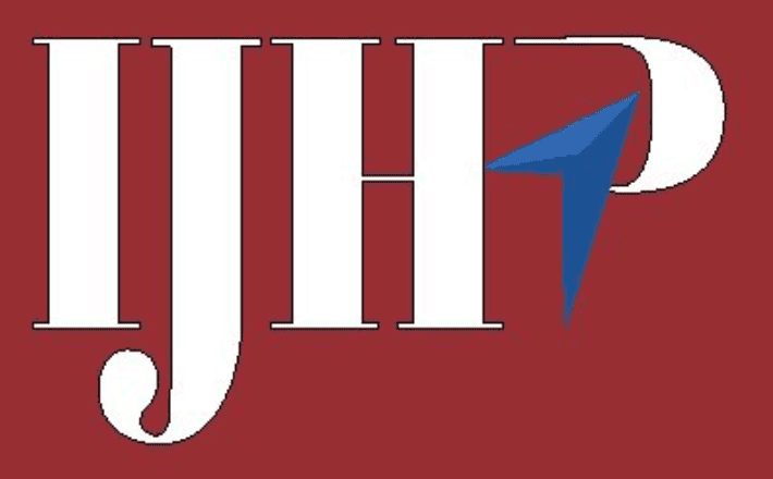 White IJHP logo with blue arrow
